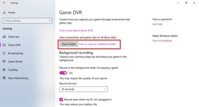 what is the maximum time for a windows game dvr recording