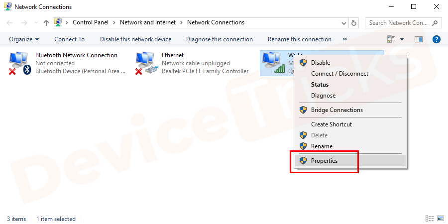 wired connection not working windows 7