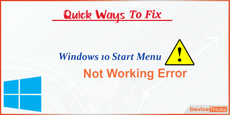 windows 10 problems start menu not working