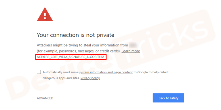 [Fix] net::err_cert_weak_signature_algorithm Error - Device Tricks